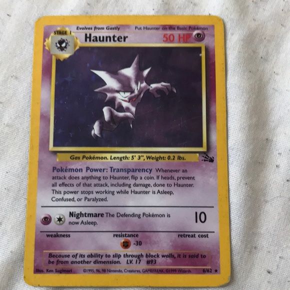 first edition haunter pokemon card  Base Set #29(Shadowless) [P] Hypnosis Day 93 - Here are